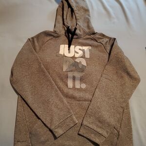 Nike Therma Dri Fit Pullover Hoodie Just Do It Print Men’s Size M (GRAY)